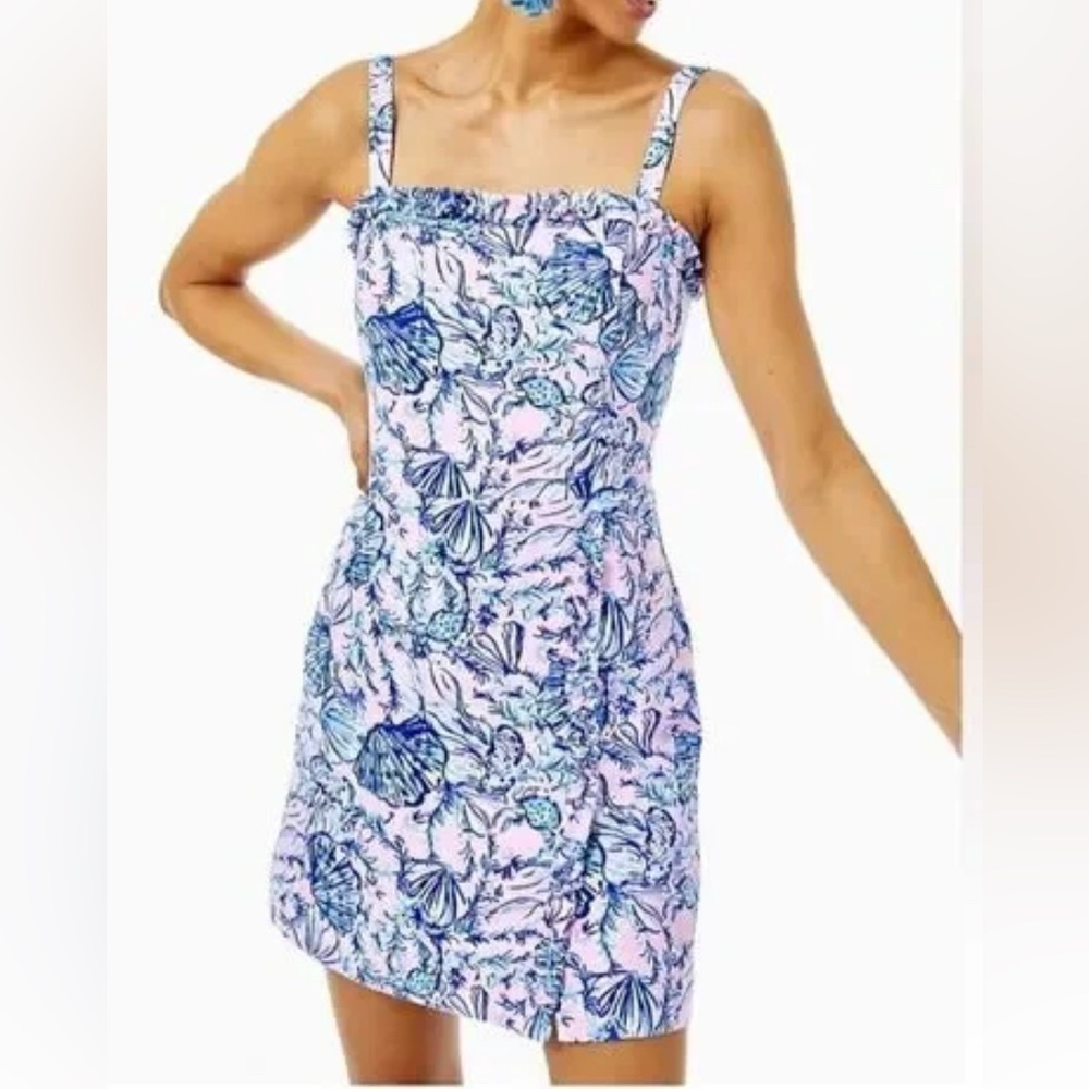 Lilly Pulitzer ZENON RUFFLE ROMPER Lilac A Little Jelly size 2-like new - Picture 9 of 10